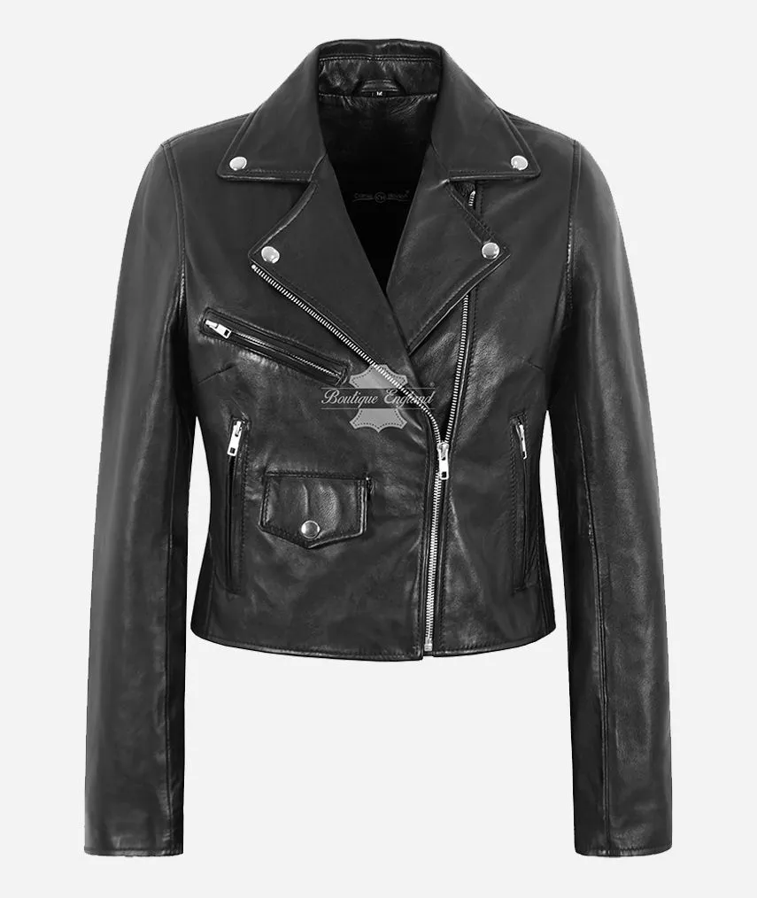 Emma Watson Style Jacket Ladies Slim fit Short Body Fashion Leather Jacket