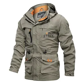Hombres nuevos abrigos impermeables al aire libre Chaqueta bombardero militar de gran tamaño Hombres Otoño Quick Dry Multi-pocke