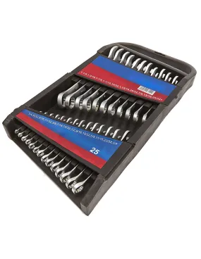 JUEGO DE LLAVES COMBINADAS 6-32MM, CHROME VANADIUM 25 PIEZAS