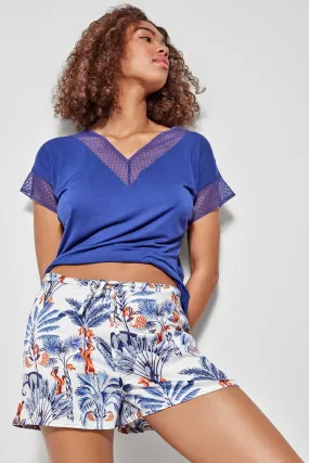 Pantalón corto estampado floral
