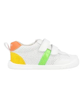 Pirufín - Deportiva Respetuosa Velcros Perforada Blanco Verde