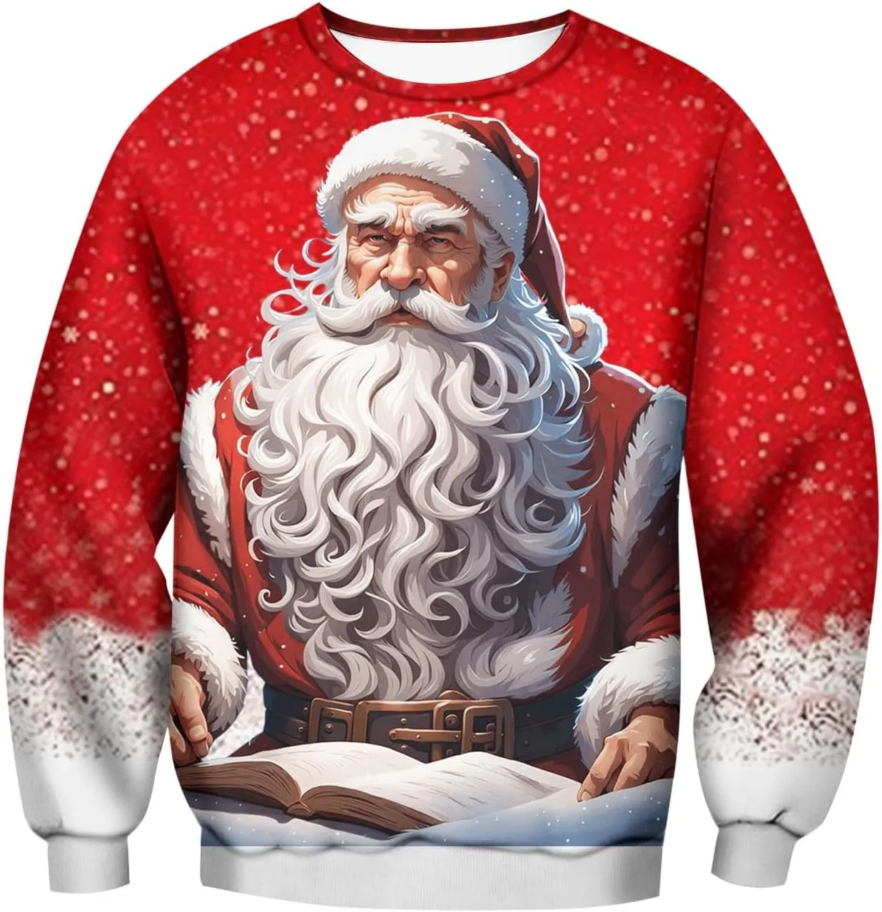 Ruamilyy Jersey navideño para hombre  divertido estampado navideño  suéter de invierno sin capucha  sudadera con motivo navideño