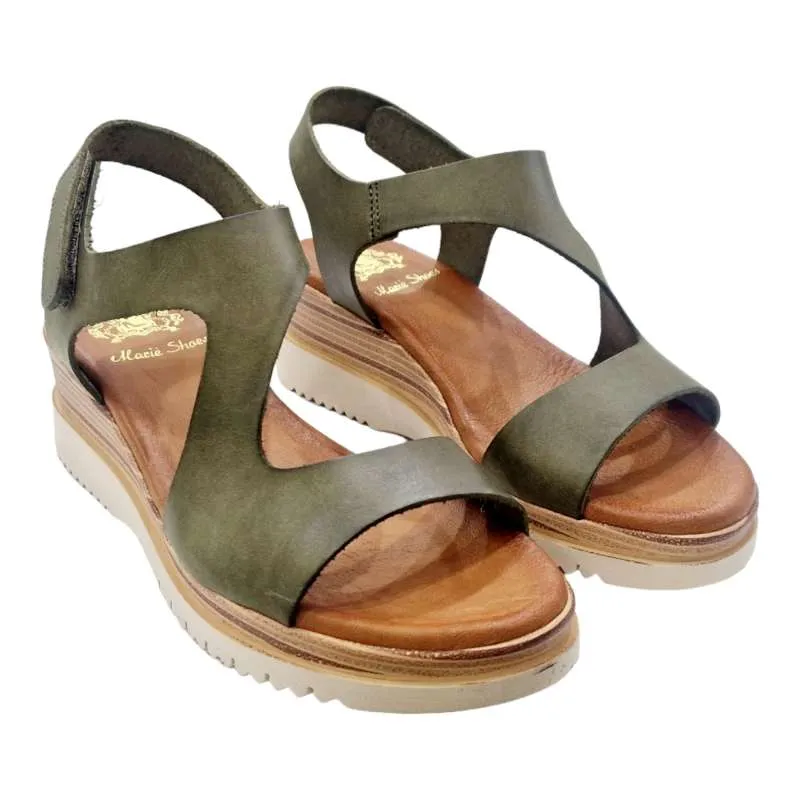SANDALIA MUJER CUNA FORMA Z SIN HEBILLAS KAKI
